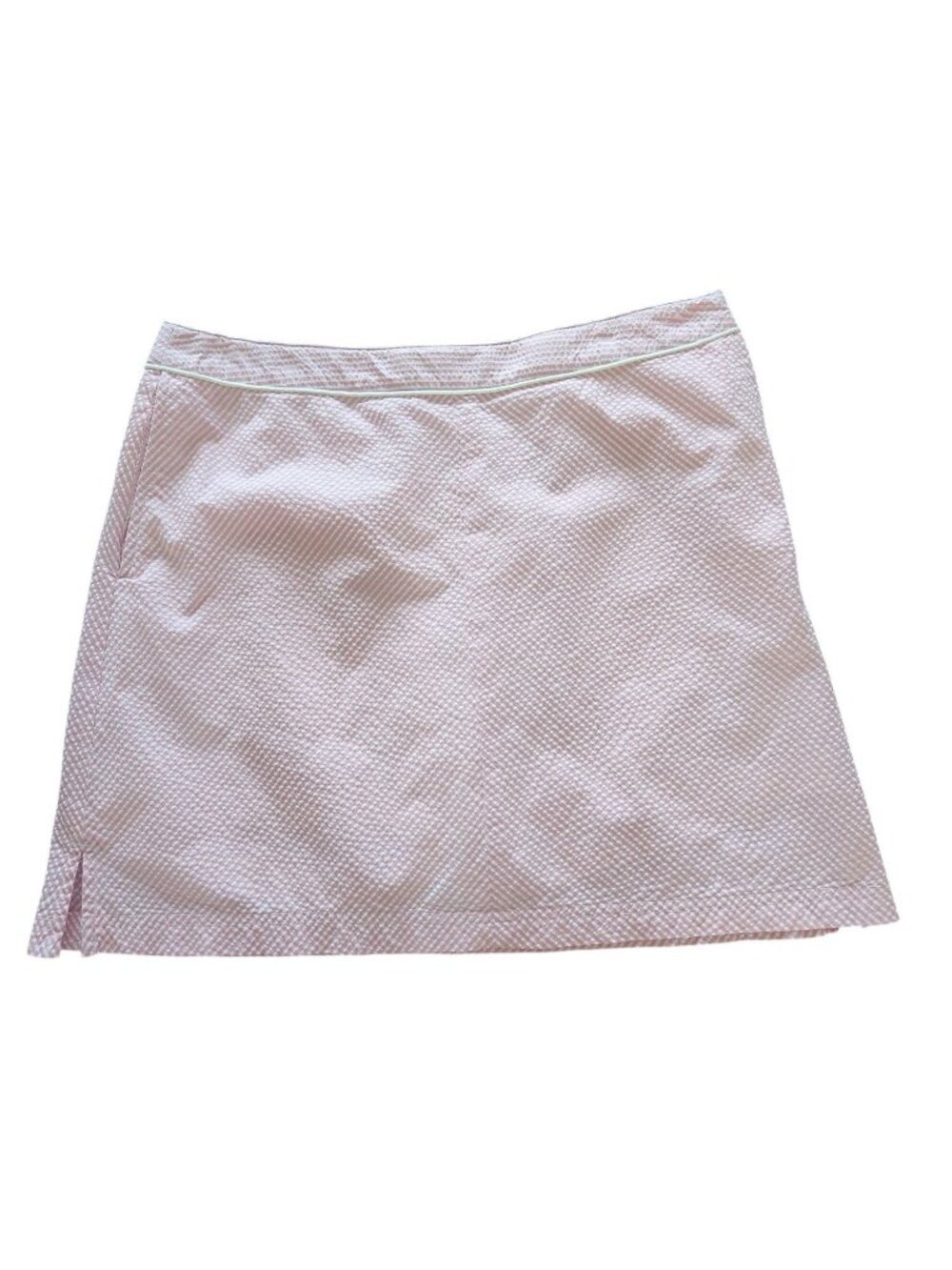 Greg Norman Pink Seersucker Golf Skirt With Pockets & Zip Closure Womens Size S